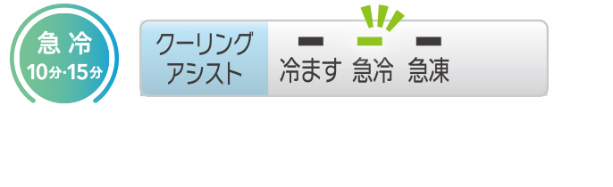 急冷10分～15分　クーリングアシスト「急冷」