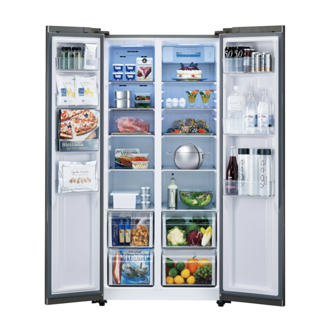 AQUA 大型冷蔵庫 6ドア AQR-FG40A-K 400L ガラストップ - 冷蔵庫