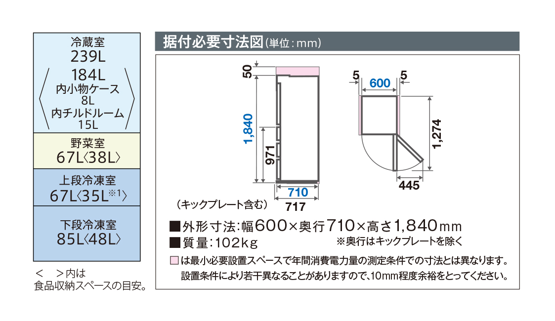 4機種【鬼比較】AQR-VZ46M 違い口コミ:レビュー!アクア458L冷蔵庫/幅60cm