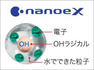ナノイーX（電子・OHラジカル・水でできた粒子）