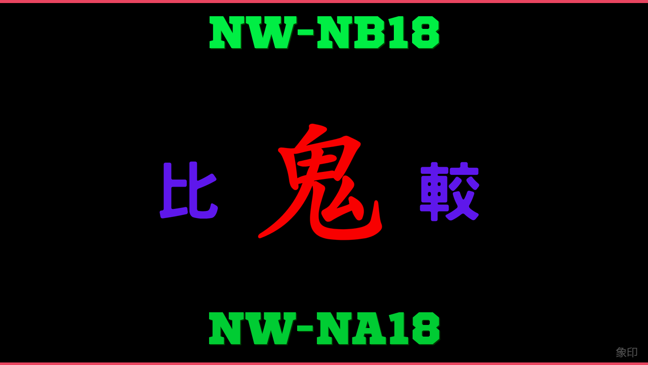 NW-NB18とNW-NA18の違い 鬼比較